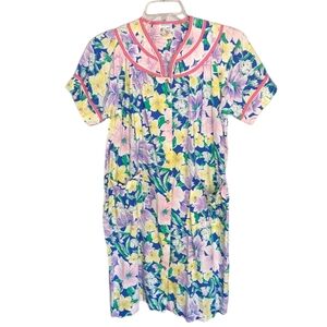 Vintage Kelly Reed Floral Grandmacore House Coat Night Gown Size Woman's Medium